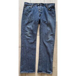 Levis 501 Mens Jeans W36 L32 Button Fly Straight Leg Denim Blue